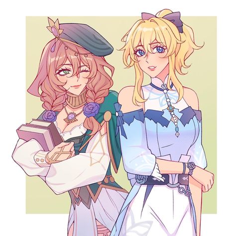 lucia😼 on Twitter: "outfits ✨ #jeanlisa #genshinimpact https://t.co/eg0WNjl70H" / Twitter Lisa X Jean, Genshin Friends, Lisa Minci, Genshin Impact Ships, Gay Ships, Genshin Ships, Honkai Impact, Genshin Impact, Like You