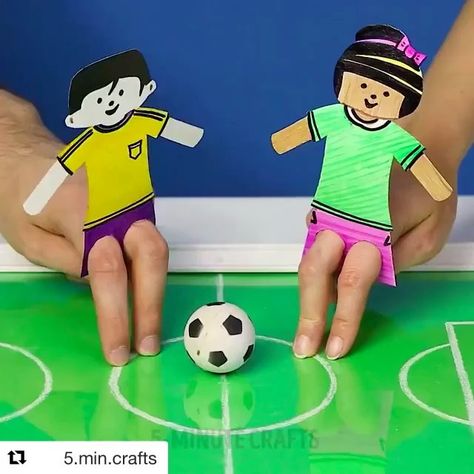 With all the 🌎 World Cup fever going let’s grab our little ✌️fingers and a ⚽️ soccer ball and head over to @5.min.crafts for this super fun… Soccer Crafts, World Thinking Day, Montessori Homeschool, Summer Camp Crafts, Sports Camp, Cup Crafts, Kids Soccer, Diy Activities, July Crafts