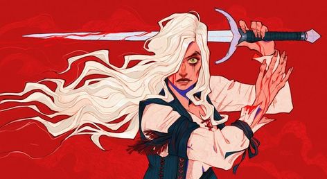 Fabian Seacaster Fanart, Ciri Witcher Fanart, White Hair Art, Witcher Fanart, Ciri Witcher, Poses References, A Drawing, Art Reference Photos, White Hair