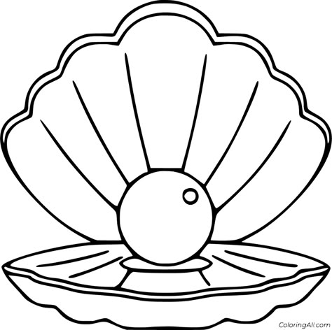 33 free printable Scallop coloring pages in vector format, easy to print from any device and automatically fit any paper size. Sea Shell Drawing Easy, Jelly Fish Printable, Scallop Drawing, Shell Coloring Pages, Sea Shell With Pearl, Seashells Template, Shell Coloring, Shell With Pearl, Shell Drawing