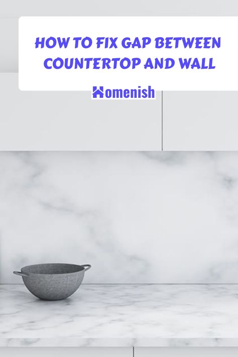 Perhaps you’ve just bought a home or recently remodeled one, and noticed there is a gap between your bathroom or kitchen countertop and wall. Here we will explain the causes of countertops separating from the wall and most importantly, how to fix the gap between countertop and wall. Kitchen Wall Covering, Vanity Counter, Quartz Backsplash, Kitchen Guide, House Foundation, How To Install Countertops, Bathroom Backsplash, Wall Trim, Laminate Countertops