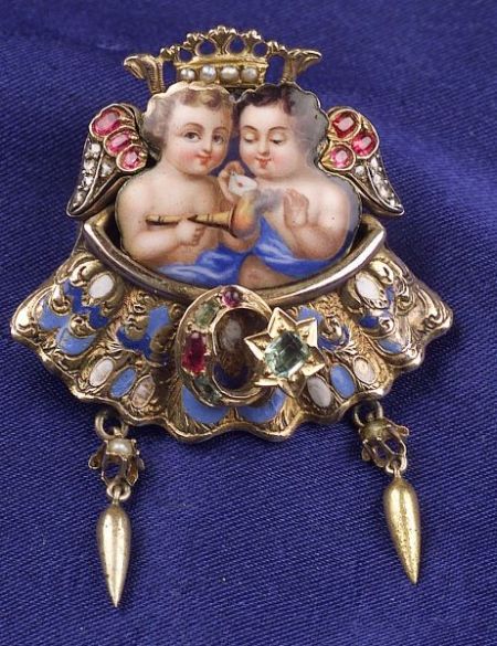 Antique 14kt Gold, Enamel, and Gem-set Pin | Sale Number 2277, Lot Number 277 | Skinner Auctioneers Georgian Jewelry, Historical Jewellery, Big Diamond, Jewelry Antique, Art Nouveau Jewelry, Fabulous Jewelry, Contemporary Jewellery, Gold Enamel, Vintage Jewellery