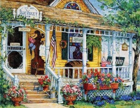 Jigsaw Puzzle | Pretty Verandah | 48 pieces | Jigidi Jigidi Free Online Jigsaw Puzzles, Yellow Building, Jigidi Puzzles, Larger Piece Jigsaw Puzzles, Awesome Paintings, 300 Pieces Jigsaw Puzzle, Large Puzzle Pieces, Puzzle Ideas, Paintings For Home