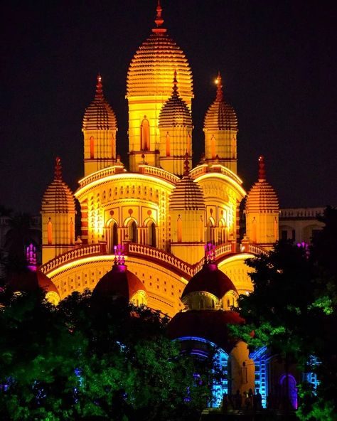 Dakshineswar Temple, Dakshineshwar Kali, Dakshineswar Kali Temple, Dakshineswar Kali, Kali Temple, Durga Puja Kolkata, Iphone 6s Wallpaper, Night Pic, Love Wallpapers Romantic