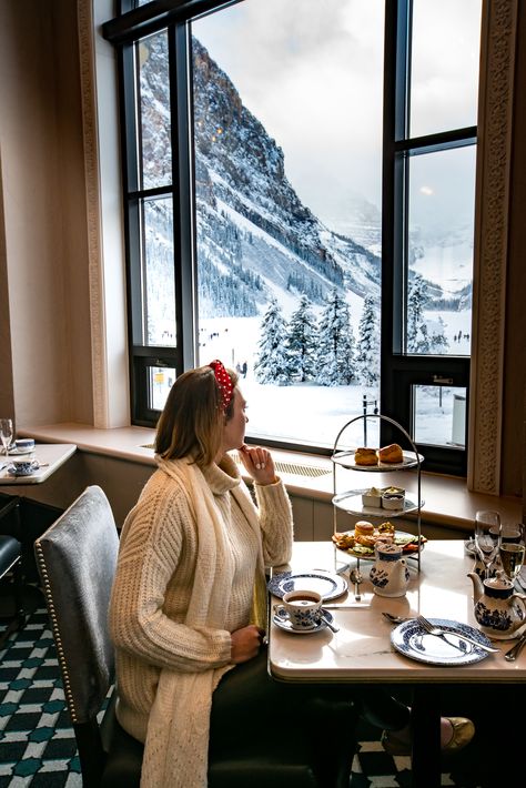 Tea Outside, Banff Winter, Fairmont Chateau Lake Louise, Alberta Travel, Fairmont Banff, Best Afternoon Tea, Chateau Lake Louise, Winter Trip, Celebration Around The World