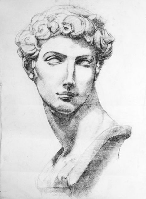 Greek Mythology Sketches Drawings, Roman Art Drawing, Greek Mythology Sketches, Sculpture Drawing Sketch, Drawing Of Statue, Greek Sketches, Pencil Drawing On Canvas, Drawing Of Face, Statue Sketch