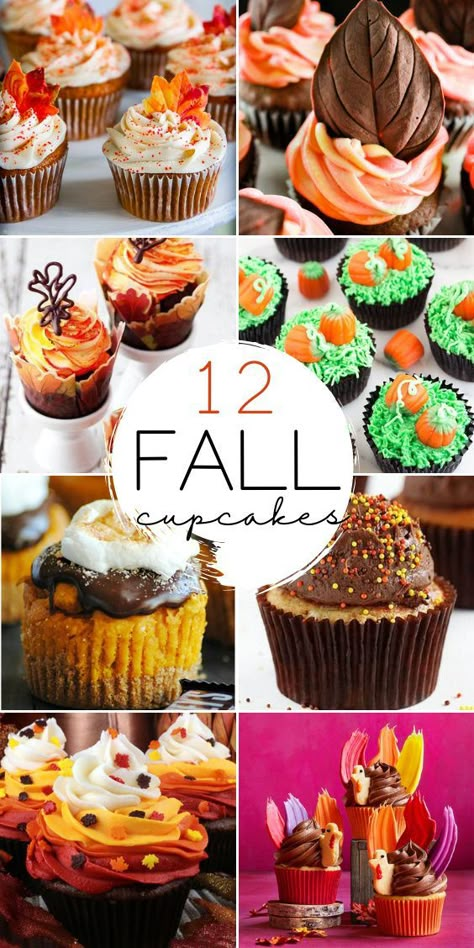 Never forget the sweets at your table party this Fall season! Get creative and try these fall cupcake ideas! Decorate your own cupcake with these amazing flavors, they're very cute and easy! Kids would love this autumn design of cupcakes! Fall Cupcake Ideas, Fall Cupcakes Decoration, Thanksgiving Cupcakes, Fall Cupcakes, Thanksgiving Desserts Easy, Table Party, Creative Cupcakes, Fall Cakes, Cupcake Flavors