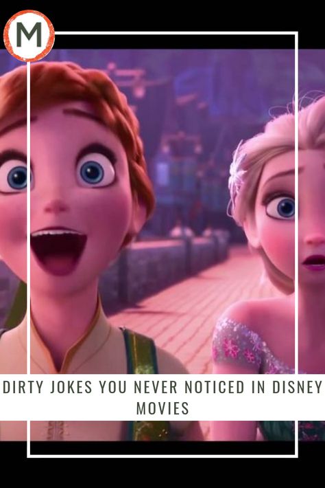 There's a lot Inappropriate Disney Humor, Dirty Jokes In Kids Tv Shows, Hidden Adult Jokes In Kids Movies, Frozen Memes Funny, Funny Disney Jokes Humor, Funny Disney Jokes Hilarious, Disney Memes Hilarious, Frozen Jokes, Disney Logic