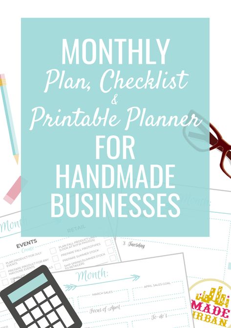 A lot of handmade business owners spend too much time creating and not enough time marketing and selling. Creating, marketing and selling are all required to run a handmade business but it can be overwhelming trying to figure out what to work on and when. This article shares what you should be working on now to make sales this month, next month and beyond. Plus there's a free checklist to follow each month and printable planner to keep track of tasks. Business Planner Printables, Business Marketing Design, Plan Checklist, Business Printables, Monthly Plan, Small Business Planner, Free Checklist, Planner Printables Free, Business Organization