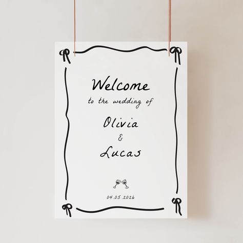 Handwritten Welcome Sign, French Style Wedding, Handwritten Wedding, Free Wedding Invitation Templates, Welcome Wedding Sign, Wedding Poster, Welcome Board, Hand Drawn Wedding, Welcome Boards