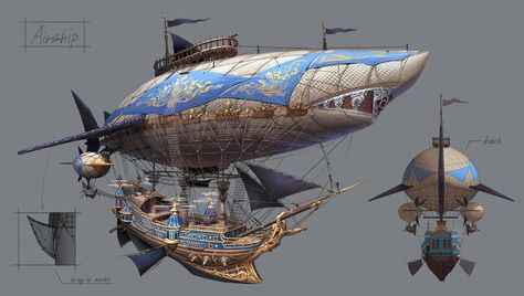 https://www.artstation.com/artwork/nvQmr Steampunk Kunst, Steampunk Ship, Airship Art, Flying Ship, Steampunk Vehicle, Steampunk Airship, Steampunk Tendencies, Chihiro Y Haku, Art Steampunk