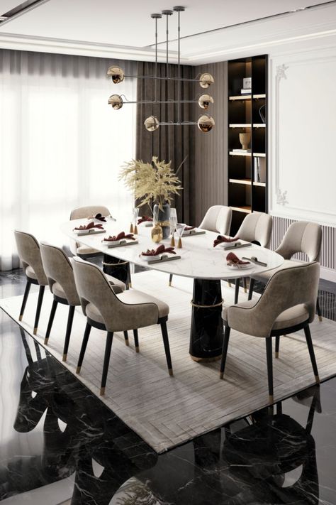 Contemporary Dining Room Design, Elegant Interior Design, Door Design Modern, Design Del Prodotto, Luxury Dining, Elegant Dining, Best Interior Design, Luxury Kitchen, Dining Room Design