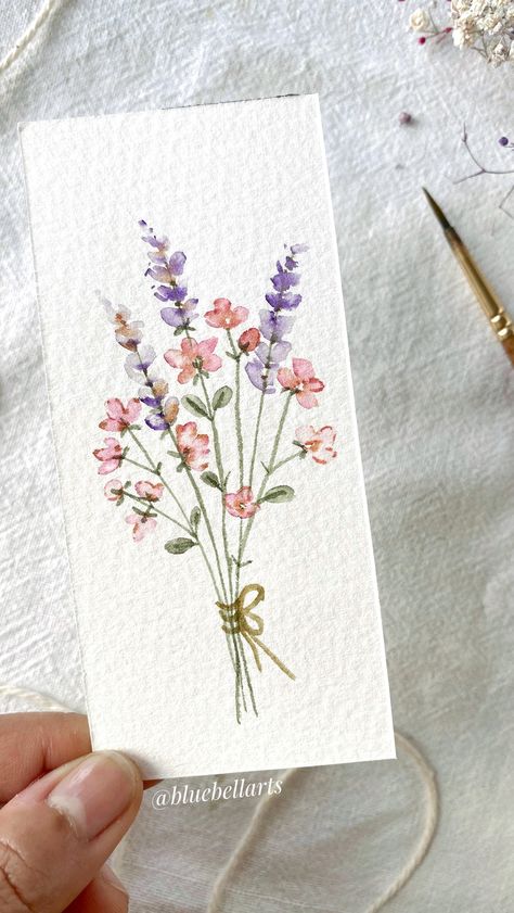 Bluebellarts by Padmini on Instagram: “Some colourful bunch of spring flowers for you for a beautiful day, quick and simple to paint! 💜 Happy Friday to all! 😍 And the delicate f…” Watercolor Flowers Bunch, Watercolor Bunch Of Flowers, Simple Watercolour Flower, Simple Paint Flowers, Bunch Of Flowers Painting, Watercolour Bunch Of Flowers, Water Colour Flowers Easy, Flower Watercolor Art, Simple Watercolour Card