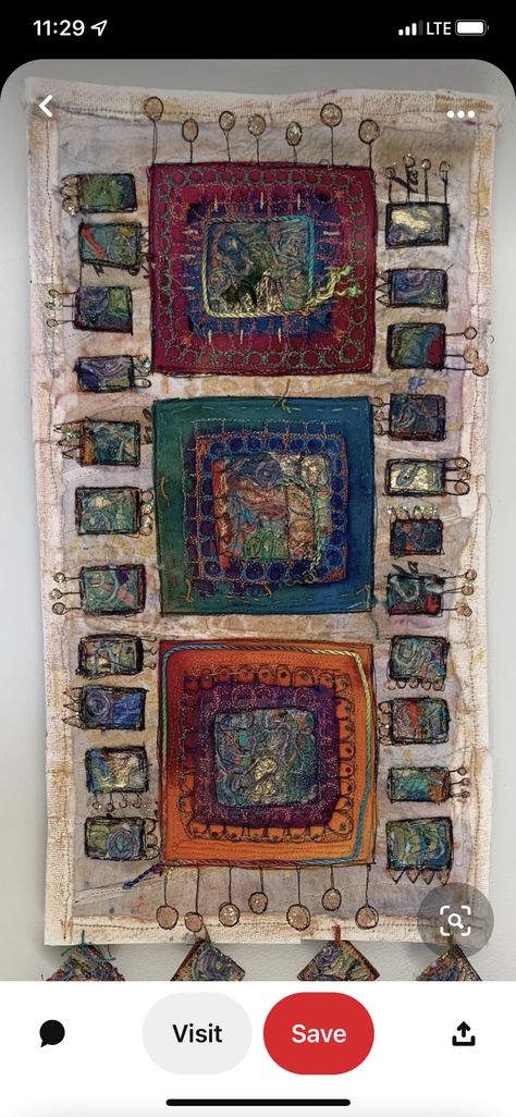 Textiles Inspiration, Textile Art Techniques, Embellished Fabric, African Quilts, Textile Art Embroidery, Quilt Modernen, Fiber Art Quilts, Creative Textiles, Soyut Sanat Tabloları