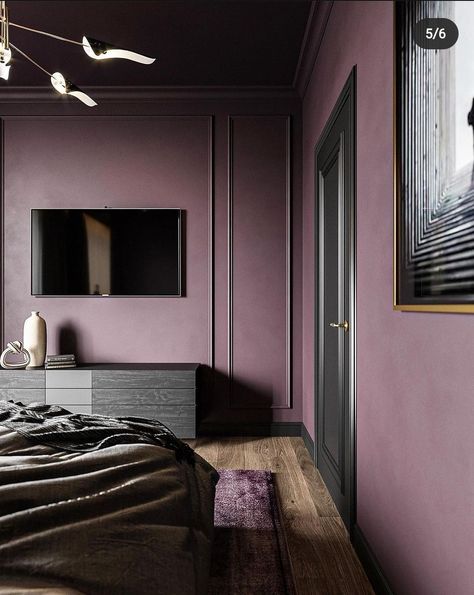 Plum Bedroom, Indie Decor, Purple Bedroom, Flat Ideas, Apartment Renovation, Bedroom Color Schemes, Bedroom Paint, Decor Home Living Room, Paint Colors For Home