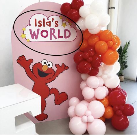 Elmo Party Decorations, Elmo First Birthday, 2nd Birthday Party For Girl, Elmo Birthday Party, Baby Birthday Themes, Second Birthday Ideas, Sesame Street Birthday Party, Elmo Party