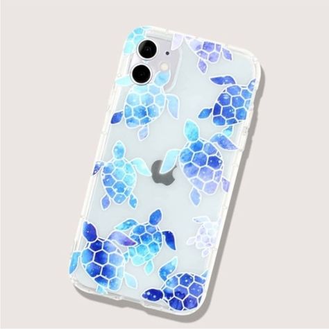 Clear sea turtle iPhone 11 case Turtle Phone Case, Iphone 11 Phone Cases, 11 Phone Cases, Shein Accessories, Tortoise Print, Clear Sea, Iphone 11 Phone, Purple Flame, Purple Leopard Print