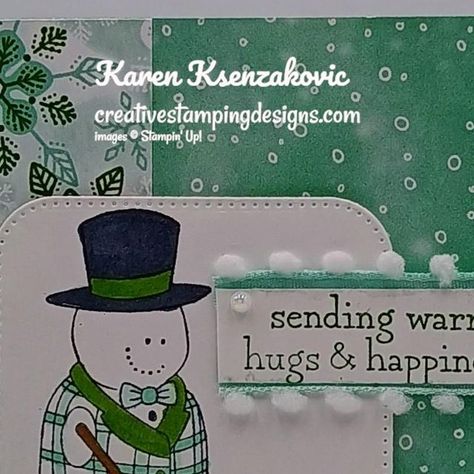 Karen Ksenzakovic/Creative Stamping Designs on Instagram: "I have a fun winter card for you today featuring the Stampin' Up! Snowman Hugs set along with the Nested Essentials Dies, Nests of Winter DSP and Snowy Scene DSP.  For all the details on how to recreate this card, please visit my blog @ https://wp.me/paaNf4-cwM" Snowy Scene, Snowman Cards, Stampin Up Christmas Cards, Winter Cards, Stampin Up Cards, My Blog, Stampin Up, Christmas Cards, Card Making