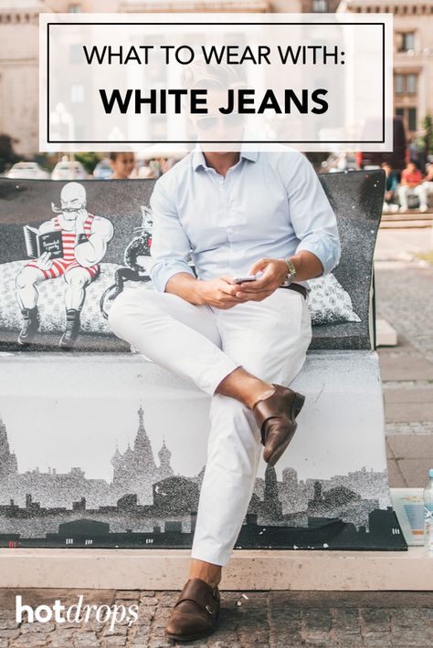 Men’s White Jeans, Men’s White Jeans Outfit, White Denim Outfit Men, Mens White Jeans Outfit, White Jeans Outfit Men Casual, Men White Jeans Outfit, White Jeans Outfit Men, Denim Jeans Outfit Men, White Jeans Outfit Fall