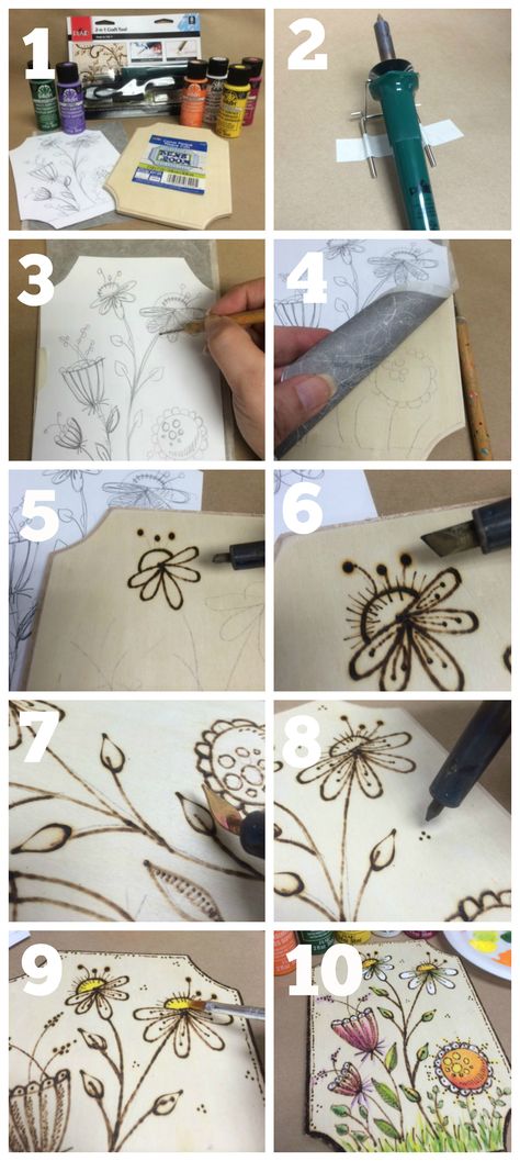 DIY Wood Burning: How To Tips & Project Patterns #plaidcrafts Diy Wood Burning, Wood Burning Tips, Wood Burning Stencils, Wood Burning Techniques, Wood Burning Tool, Woodburning Projects, Wood Burning Crafts, Wood Burning Patterns, Wood Burning Art