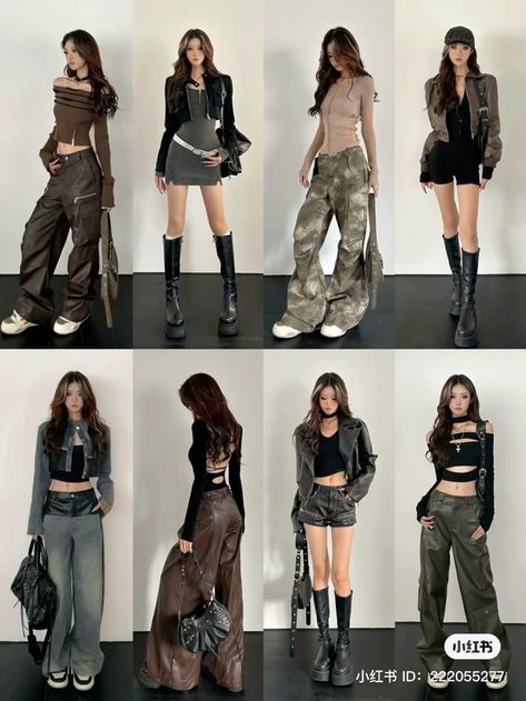 Concert Outfit Lookbook, Tomboy Crop Top Outfits, Streetwear Fashion Chinese, Concert Ootd Ideas, Acubi Summer Outfits, Aespa Concert Outfit, Txt Concert Outfit Ideas, Txt Concert Outfit, Acubi Style