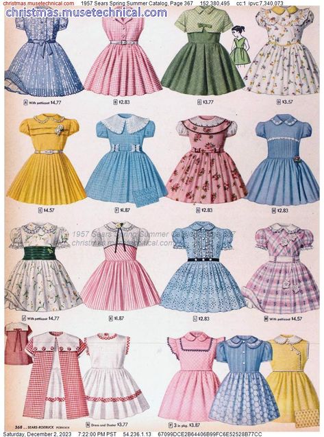 1950s Girls Fashion, 1950s Girls, Vintage Clothes Patterns, Fashion Through The Decades, Vintage Girls Clothes, Vintage Childrens Clothing, Vintage Kids Clothes, Fashion 1950s, Princesa Disney