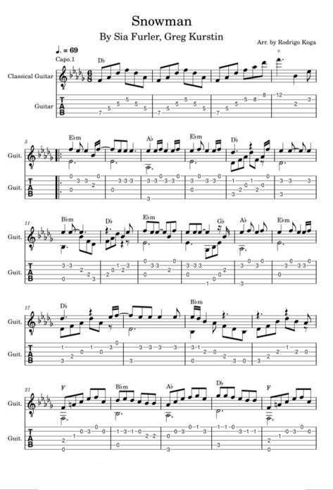 Snowman for guitar Guitar Songs Tabs Sheet Music, Guitar Tabs Songs Acoustic, Guitar Music Sheets, Gitar Tab, Akordy Na Ukulele, Ukulele Tabs Songs, Tabs Guitar, Guitar Tabs Acoustic, Piano Songs Sheet Music