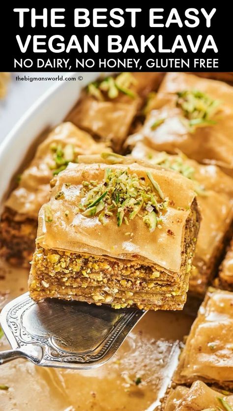 Gluten Free Baklava, Gluten Free Phyllo Dough, Vegan Baklava, Phyllo Pastry, Baklava Recipe, Greek Desserts, Phyllo Dough, Vegan Cake, Vegan Sweets