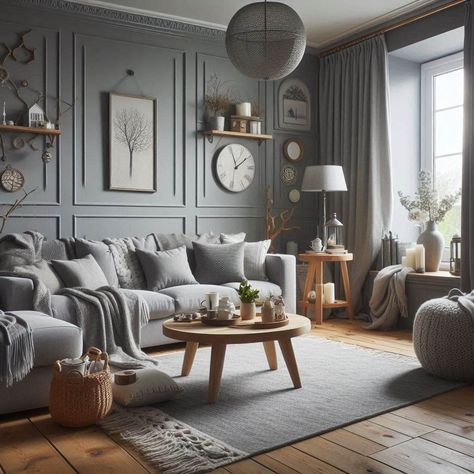 Cosy Grey Living Room Ideas Grey Black And White Living Room Ideas, Living Room Grey Walls, Room Grey Walls, Cosy Grey Living Room, Grey Homes, Cozy Grey Living Room, Grey Living Room Ideas, Grey Living Room, Grey Accent Wall