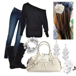 Untitled #214 Cold Weather Outfit, Off The Shoulder Long Sleeve, Pink And Gray, Classic Outfits, Fashion Help, Handbag Purse, Jeans Style, Women's Style, Everyday Outfits