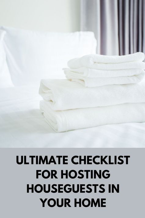 Checklist Hosting Houseguests Houseguests Ideas Tips, Hosting Guests For A Week, Getting Your House Ready For Guests, Hosting Out Of Town Guests, Guest Checklist, Hostess Tips, Chocolate Pudding Cups, Cleaning Closet Organization, Grocery Staples