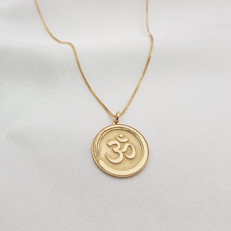 Ohm Necklace, Zen Necklace, Om Jewelry, Om Necklace, Om Pendant, Gold Jewelry Stores, Gold Engraving, Yoga Jewelry, Name Jewelry