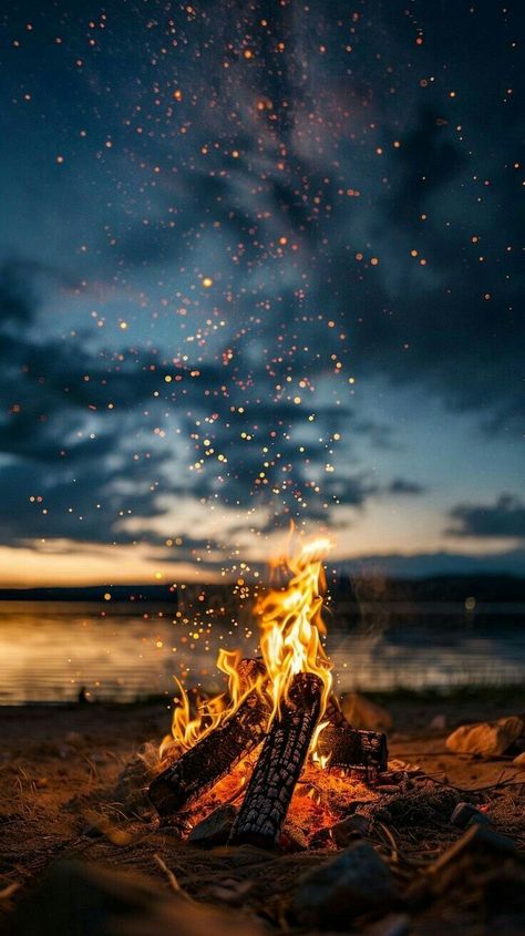 Beach Night Aesthetic, Campfire Aesthetic, Bright Wallpapers, Nature Wallpaper Iphone, Fire Pics, Fire Background, Mountain Landscape Photography, Pretty Landscapes, Beautiful Landscape Wallpaper