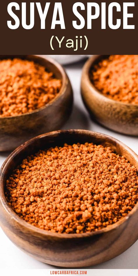 Want to add a unique twist to your next family dinner? You can't go wrong with this Suya spice recipe! As a common ingredient in West African cuisine. #suyaspice #suyaspicerecipe #lowcarbsuyaspice | LowCarbAfrica.com Suya Seasoning, Nigerian Suya, Suya Recipe, Nigerian Dishes, Suya Spice, Keto Condiments, Chicken Seasoning Recipes, Chili Oil Recipe, Baked Chicken Drumsticks