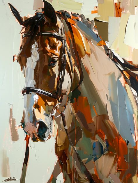 HORSE ART WORK #004 | Patreon Horses Grazing Painting, Horse Paintings Acrylic, Horse Head Drawing, Horse Art Ideas, Abstract Horse Art, Horse Art Drawing, Cowboy Artists, Horse Oil Painting, Horse Quilt