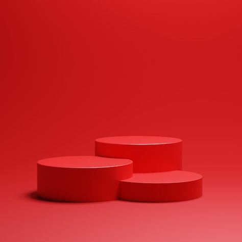 3d red podiums for products | Premium Photo #Freepik #photo #minimal-scene #scene-background #platform-background #product-scene Red Background Photography, Platform Background, Photo Minimal, Red Color Background, Scene Background, Red Background, Cherry Red, Premium Photo, Red Color