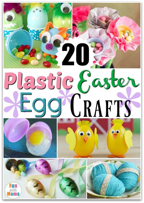 Repurpose those plastic Easter eggs into a fun kids arts and crafts activity! Spring Themes, Easter Arts And Crafts, Fun Easter Crafts, Awesome Crafts, Frugal Mom, Kid Friendly Crafts, Easter Quotes, Easter Theme, Plastic Easter Eggs