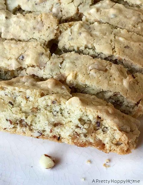 Almond and Anise Biscotti - A Pretty Happy Home Chewy Biscotti Recipe, Anise Biscotti, Oat Smoothie, Almond Biscotti, Biscotti Recipe, First Period, Cracker Recipes, Wedding Cookies, Happy Home