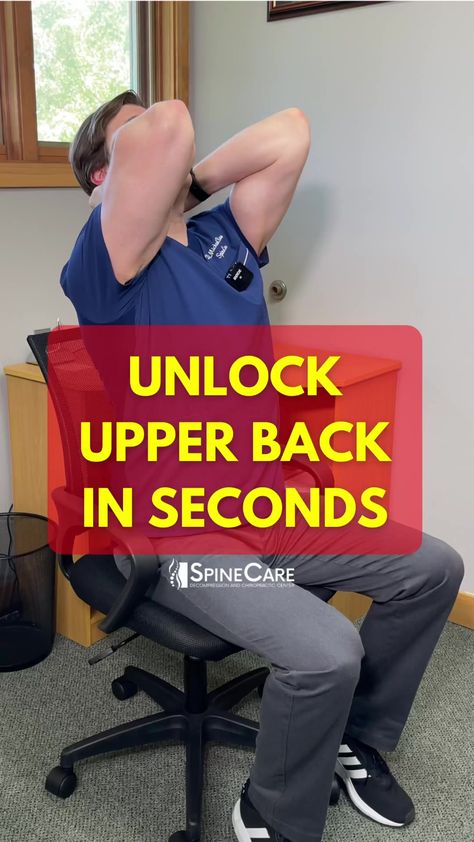 👉 Unlock Your Upper Back in Seconds #upperbackpain #backpain #backpainrelief #backpainexercises #SpineCare #DrRowe | SpineCare Decompression and Chiropractic Center | SpineCare Decompression and Chiropractic Center · Original audio Exercises For Upper Back Pain, Exercises For Upper Back, Upper Back Stretches, Upper Back Exercises, Stretching Program, Spine Care, Back Stretches For Pain, Upper Back Pain, Lower Back Exercises