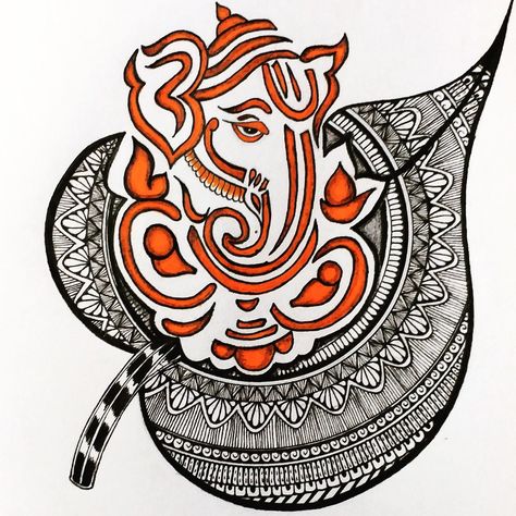 Ganesh Mandala Art Colourful, Ganesh Ji Mandala Art, Diwali Mandala Art, Ganesh Mandala, Diy Doodles, Abstract Art Lesson, Art Reels, Desi Art, Ganesha Drawing