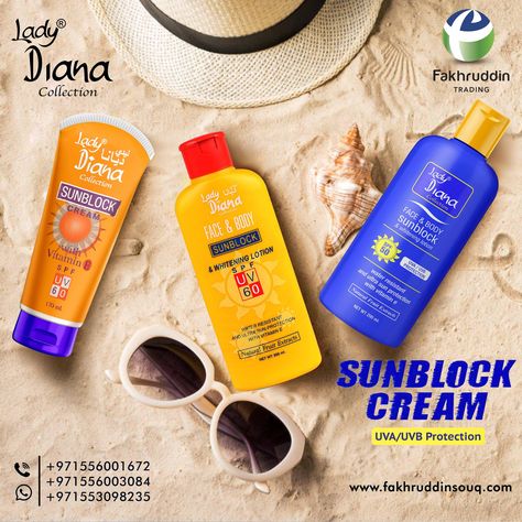 Secure Your Wholesale Summer Collection Now! Stay Sun-Safe and Gorgeous with Lady Diana Sunblock Cream! Don’t Miss Out - Special wholesale deals on our entire summer collection – Buy bulk, stock up now and save big! For Bulk Orders: +971 55 600 1672 Email: contact@fakhruddinsouq.com Buy Online: https://www.fakhruddinsouq.com/ #Sunblock #Sunscreen #Skincare #SunProtection #HealthySkin #SummerEssentials #SummerSkincare #StaySafeInTheSun #WholesaleDeals #BulkBuy #SummerSavings #LadyDiana #Lady... First Aid Beauty Sunscreen, Expensive Sunscreen, Sunscreen Azarine, Affordable Sunscreen In India, Sunscreen Skincare, Intensive Uv Sunblock Cream, Email Ideas, Summer Savings, Summer Skincare