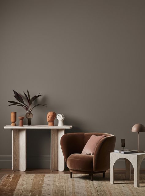 Explore the extensive range of Dulux Brown Colour Swatches, and test your favourite colours at home with A4 Colour swatches and sample pots. Red Brick Exteriors, Brown Paint Colors, Living Room Wall Color, Paint Color Chart, Red Home Decor, Brown Walls, Red Rooms, Brown Interior, Red Walls