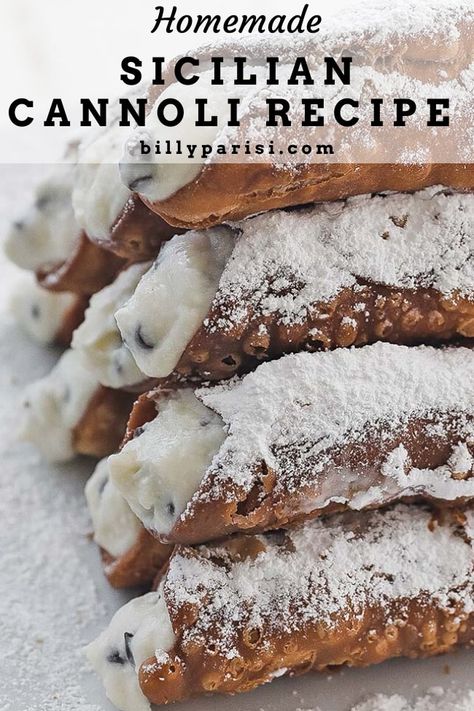 Best Homemade Cannoli Recipe, How To Make Cannolis Homemade, Homemade Canolli Recipe, Authentic Cannoli Filling, Best Cannoli Recipe, Homemade Cannoli Shells, Marscapone Cannoli Filling, Canolis Recipe Italian Authentic, Italian Deserts Italy