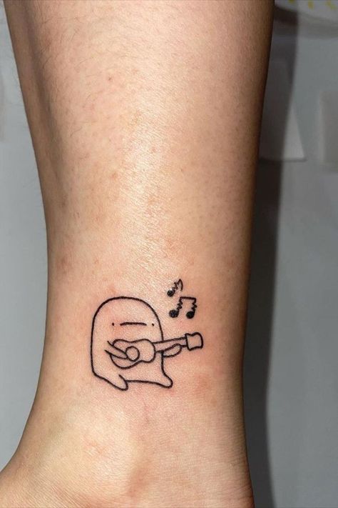 Mini Singer Tattoo Singer Tattoo, Dumbest Tattoos, Japanese Hand Tattoos, Cute Small Drawings, Cute Tiny Tattoos, Discreet Tattoos, Small Drawings, Funny Tattoos, Real Tattoo