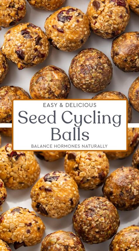 Seed Cycling Balls, No Sugar Snacks, Hormone Balancing Recipes, 40 Aprons, Seed Cycling, Foods To Balance Hormones, Cycle Syncing, Raw Pumpkin Seeds, Paleo Baking