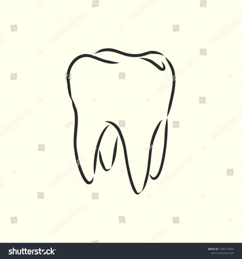 Hand-drawn black lines sketch molar, tooth. Doodle drawing. Object, Element, icon Component for illustration, design b #Ad , #AD, #Doodle#tooth#drawing#Element Simple Teeth Drawing, Tooth Doodle Art, Tooth Sketch Art, Molar Tooth Drawing, How To Draw A Tooth Step By Step, Tooth Line Art, How To Draw A Tooth, Tooth Drawing Sketches, Molar Tattoo