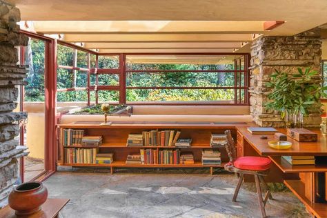 Alaskan House, Fallingwater Interior, Its Free Real Estate, Mediteran House, Small House Build, Frank Lloyd Wright Interior, Fallingwater House, Falling Water Frank Lloyd Wright, Falling Water House