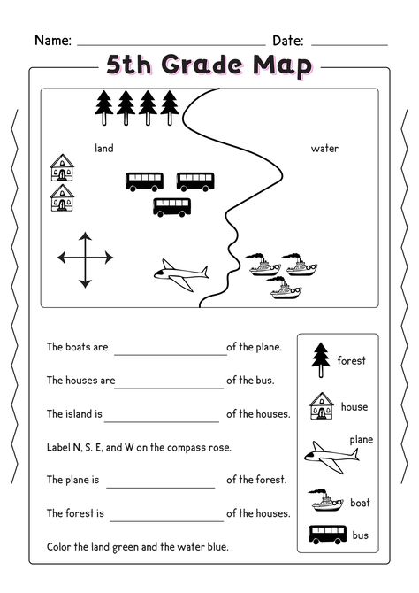 Cardinal Directions Worksheet, Homeschooling Worksheets, Magical Classroom, Usa Geography, Social Studies Printables, Homeschool Worksheets Free, Map Skills Worksheets, 5th Grade Worksheets, Ela Worksheets