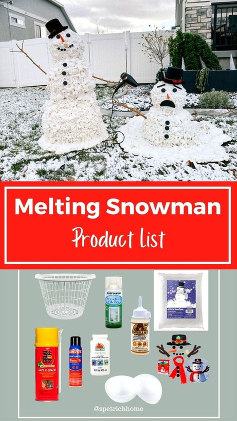 It's easy to make a melting Snowman for your outdoor Christmas decorations with this step-by-step tutorial. Learn how to make the perfect addition to your festive holiday display with these DIY instructions. Snowman Christmas Decor, Outdoor Snowman, Frosted Glass Spray, Melting Snowman, Snowman Crafts Diy, Melting Snowmen, Melted Snowman, Christmas Crafts To Sell, Christmas Crafts For Toddlers