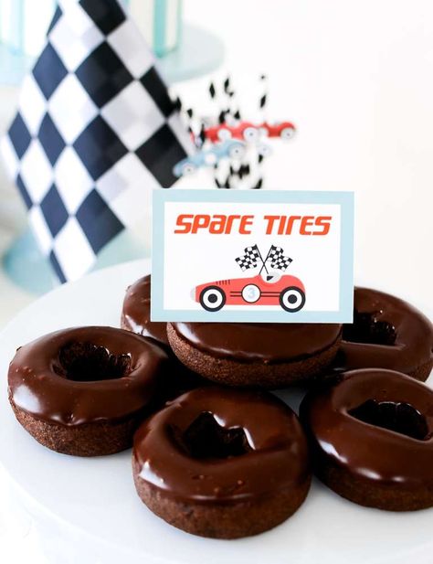 Red Race Car Birthday Party, First Lap Birthday Party, Car First Birthday Party, Car Birthday Party Ideas, Race Car Birthday Party Ideas, Two Fast Two Furious, Vintage Race Car Birthday, Car Birthday Party, 2nd Birthday Party For Boys